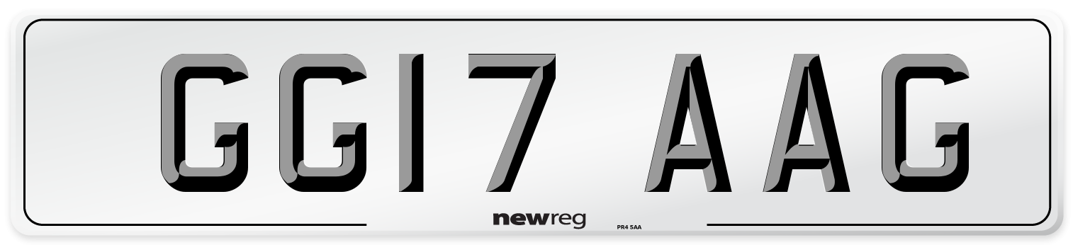 GG17 AAG Number Plate from New Reg